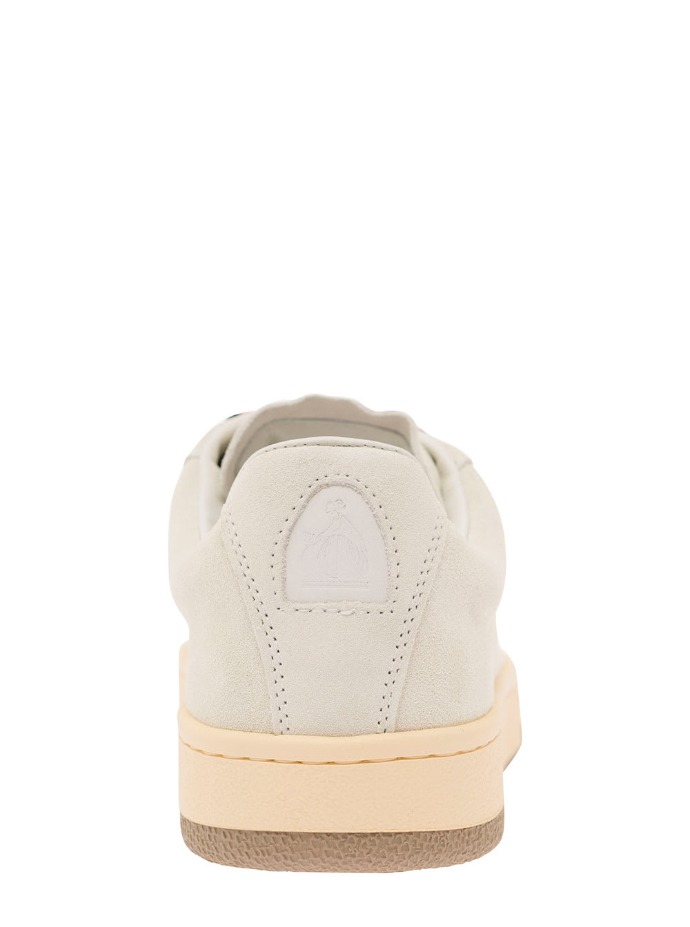 Shop Lanvin Lite Curb White Low Top Sneakers With Oversized Multicolor Laces In Leather Woman