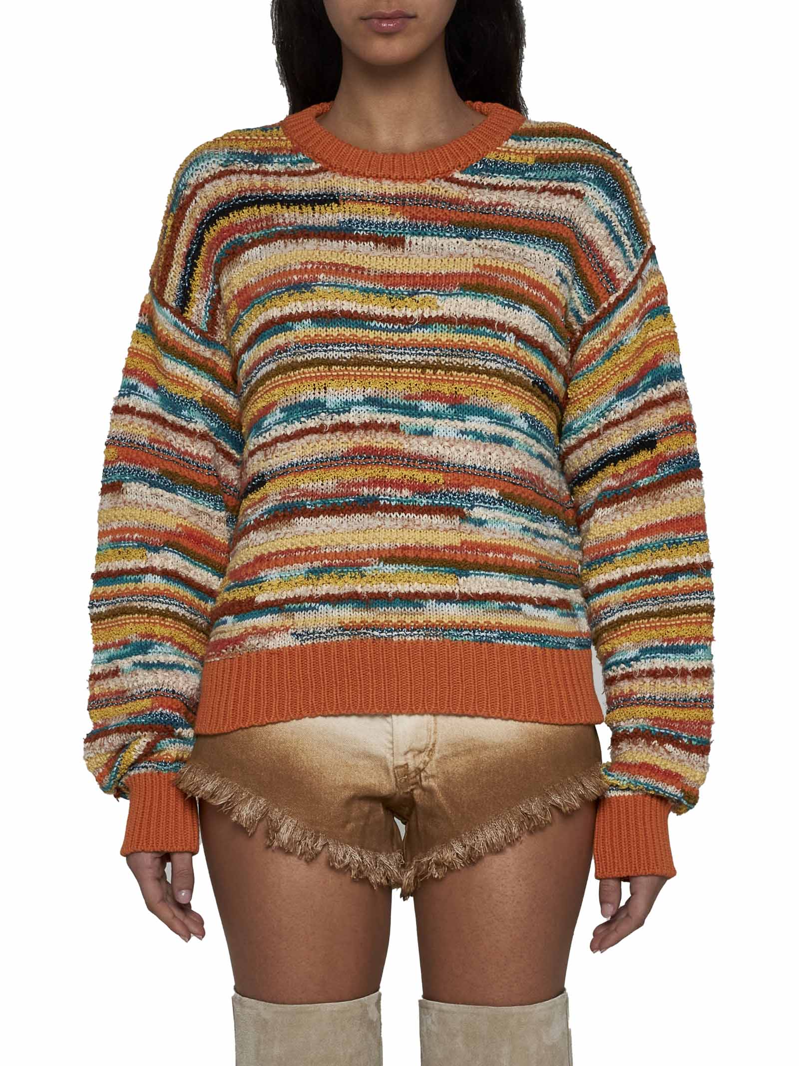 Shop Alanui Sweater In Orange Multicolor