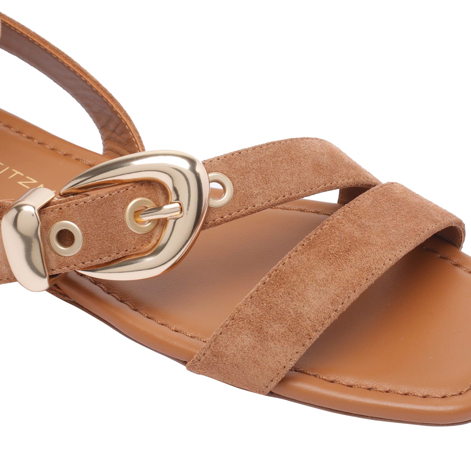 Stuart Weitzman Square Toe Suede Straps Sandals