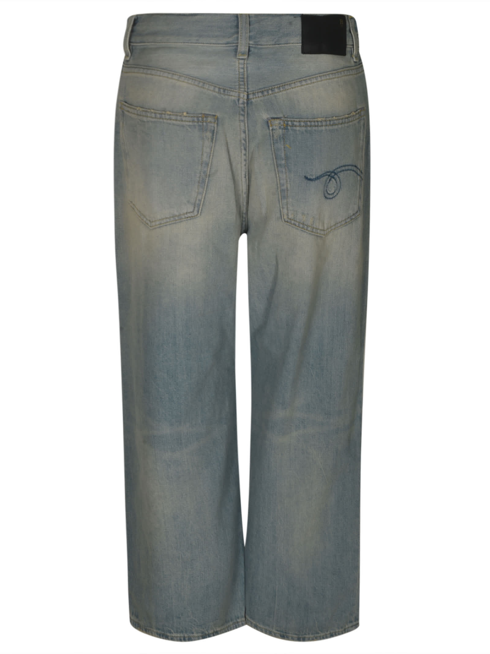 Shop R13 Crop Wide Leg Jeans In Toni Blue