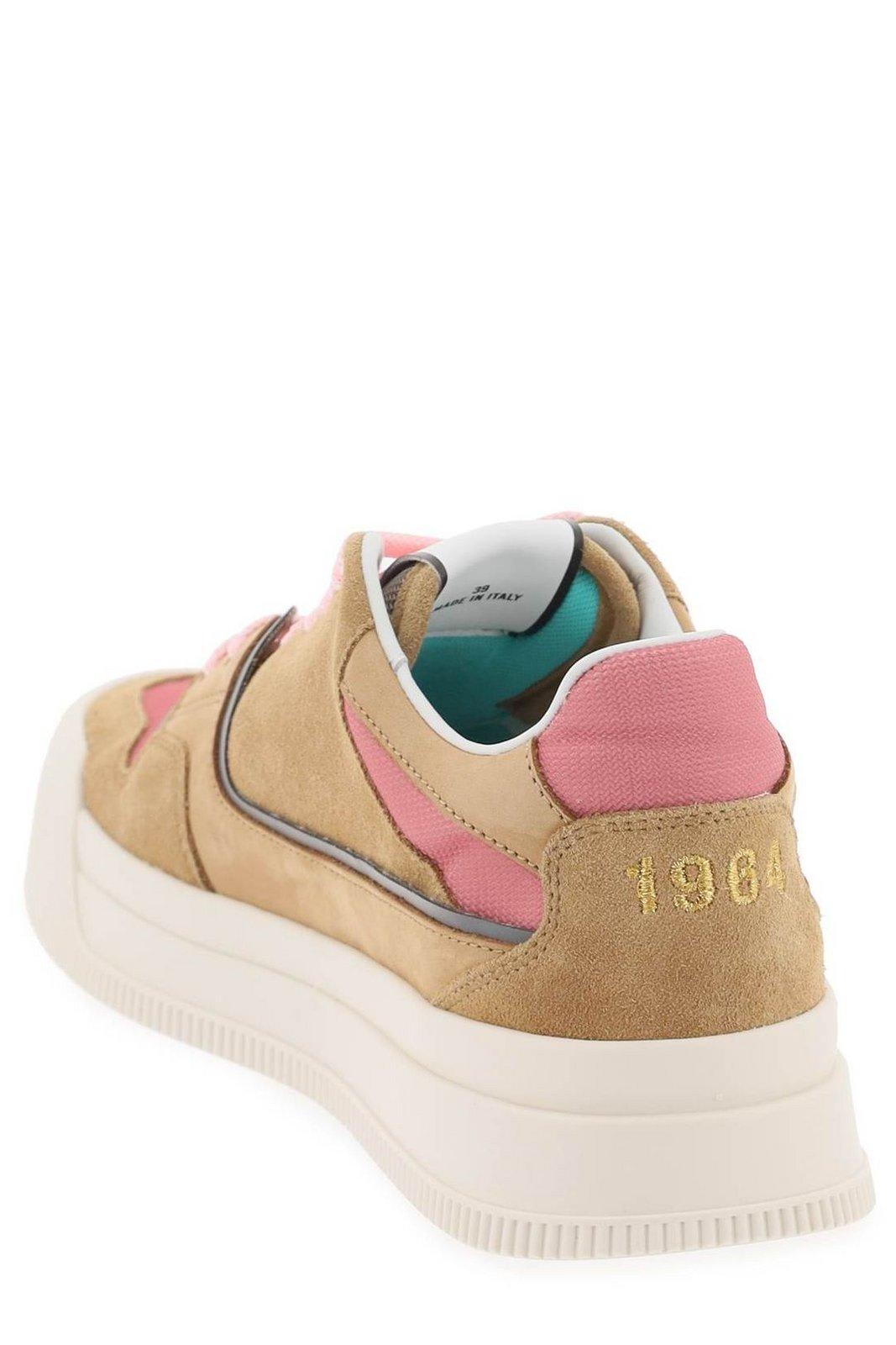 Shop Dsquared2 Logo Debossed Low-top Sneakers In Tobacco Rose (beige)