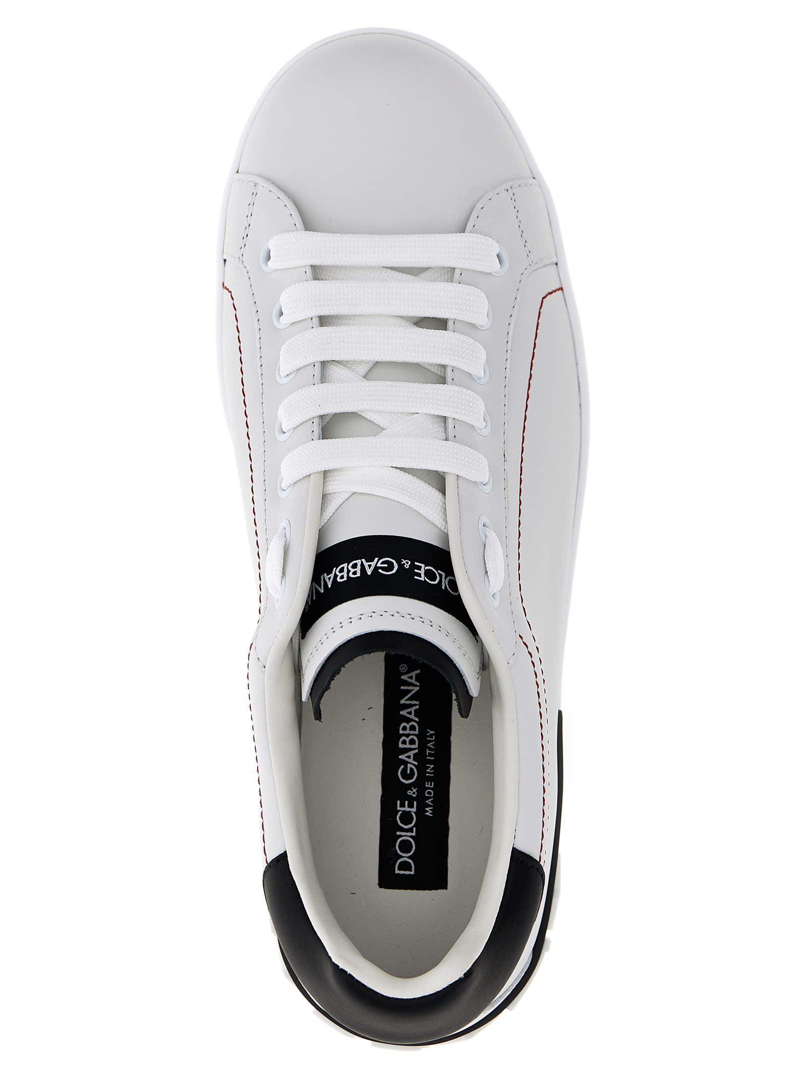 Shop Dolce & Gabbana Portofino Sneakers In White/black