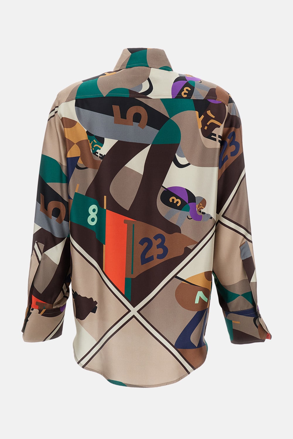 Alberto Biani Classic Silk Skiers Shirt In Neutral