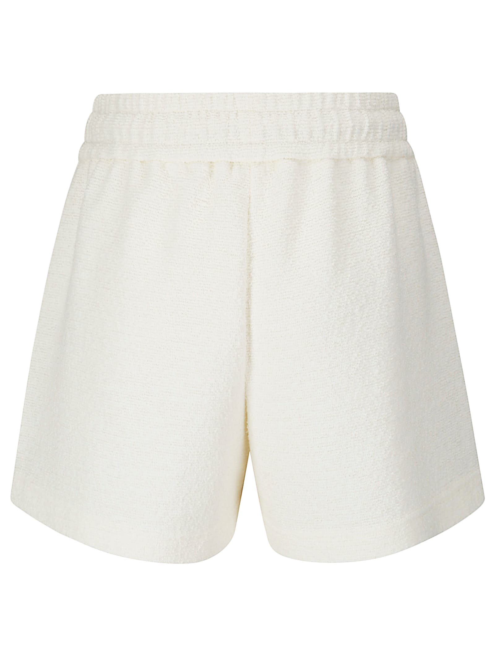 Moncler Stretch Shorts With Textured Finish In Neutral