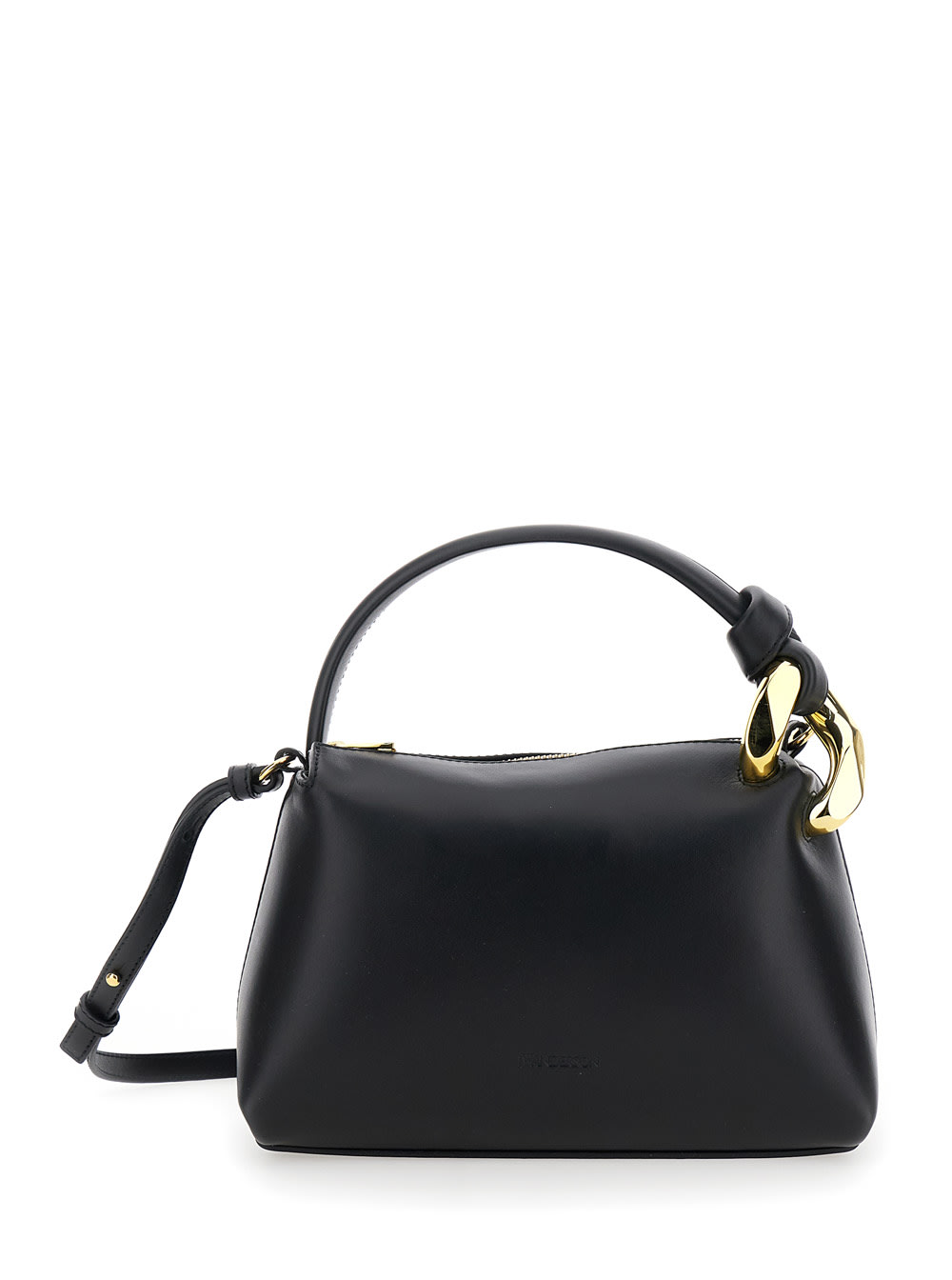 J.W. Anderson J. W. Anderson corner Small Black Handbag With Metallic Knot Detail In Leather Woman