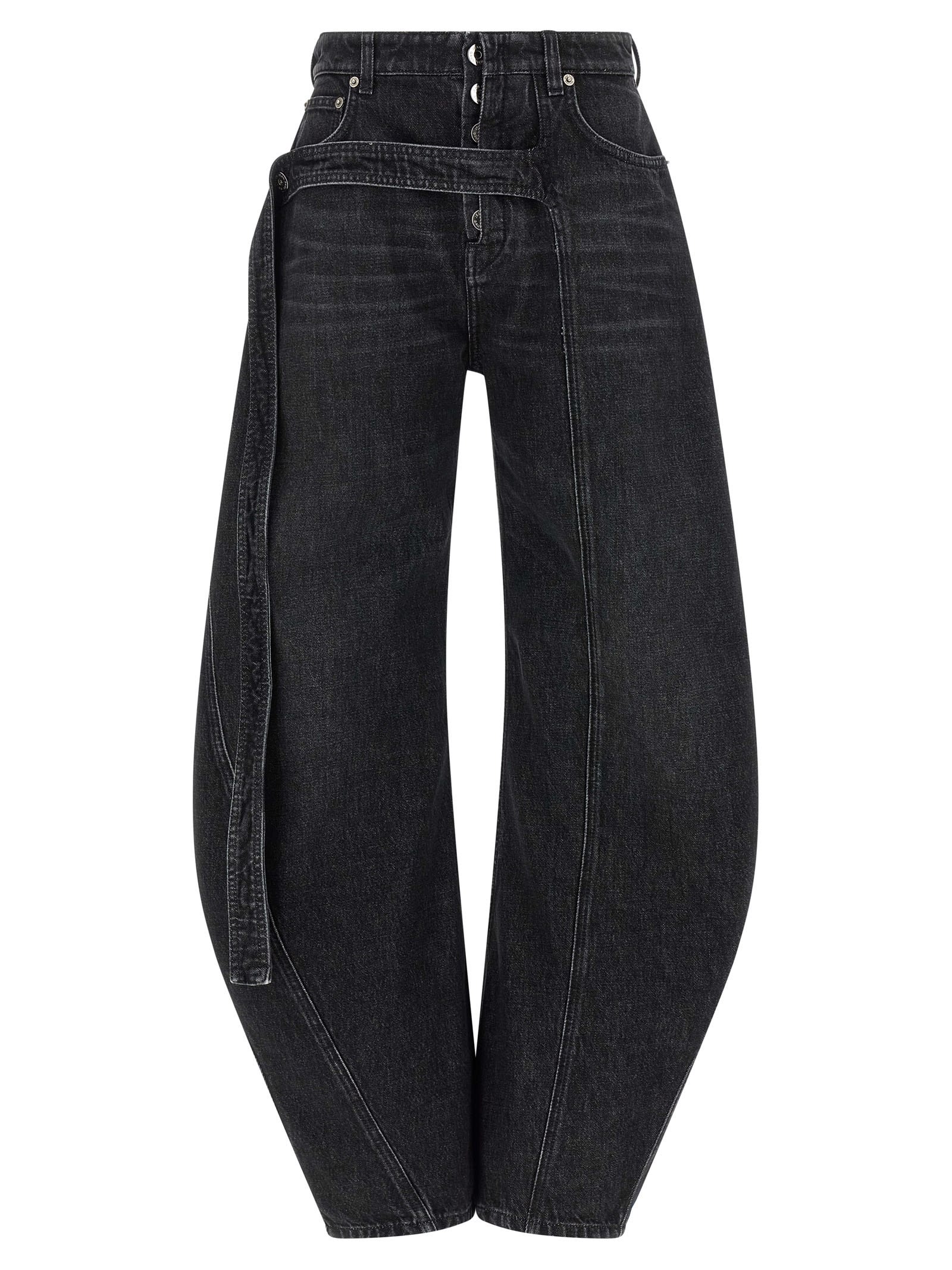 Jean Paul Gaultier High Rise Wide Leg Trousers With Belt Loops In Black