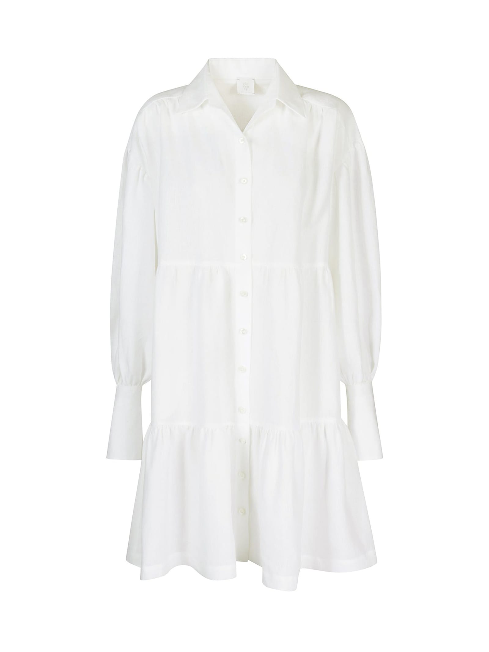 Eleventy Short White Dress With Long Sleeves