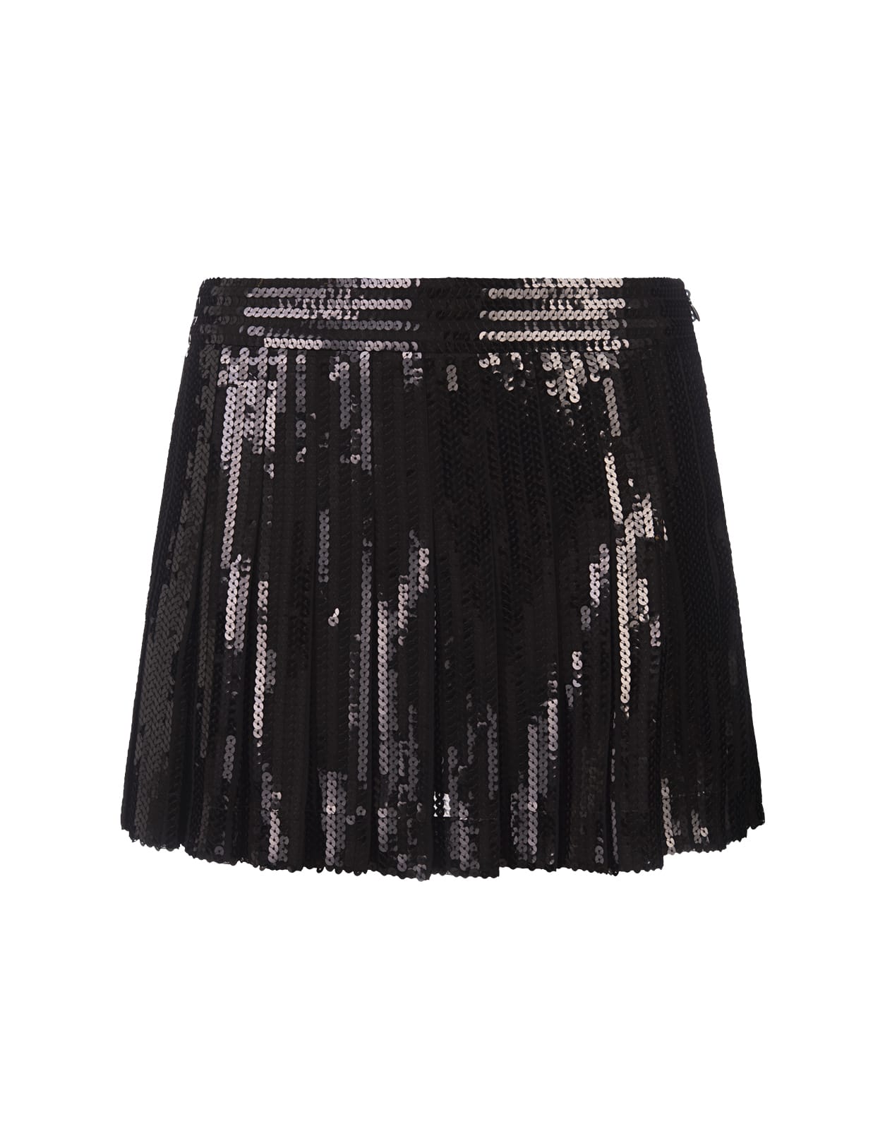 Shop P.a.r.o.s.h Black Godot Sequined Mini Skirt