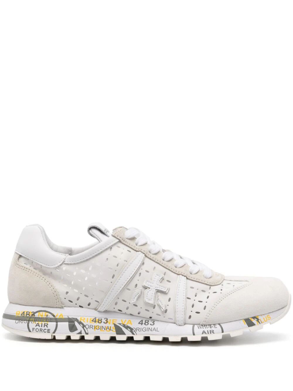Shop Premiata Lucyd Bi Material Sneakers In White