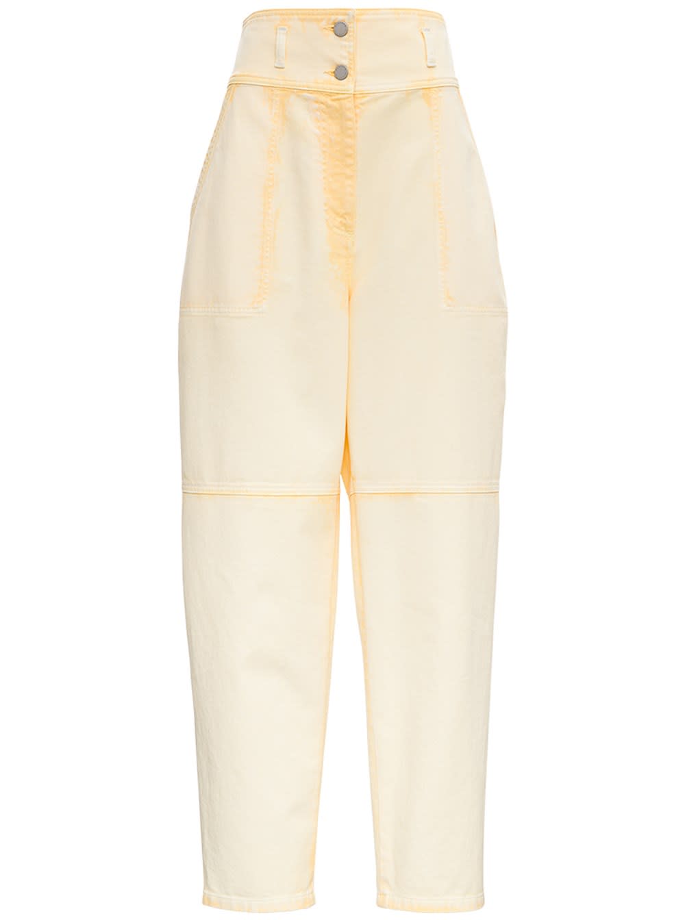 Alberta Ferretti Tye Dye Oversize Jeans In Yellow Denim