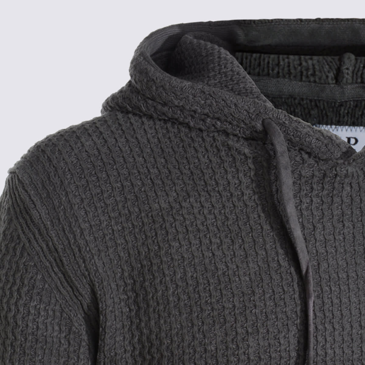 C.p. Company Hooded Crewneck Sweater Arm Patch Detail In Gold