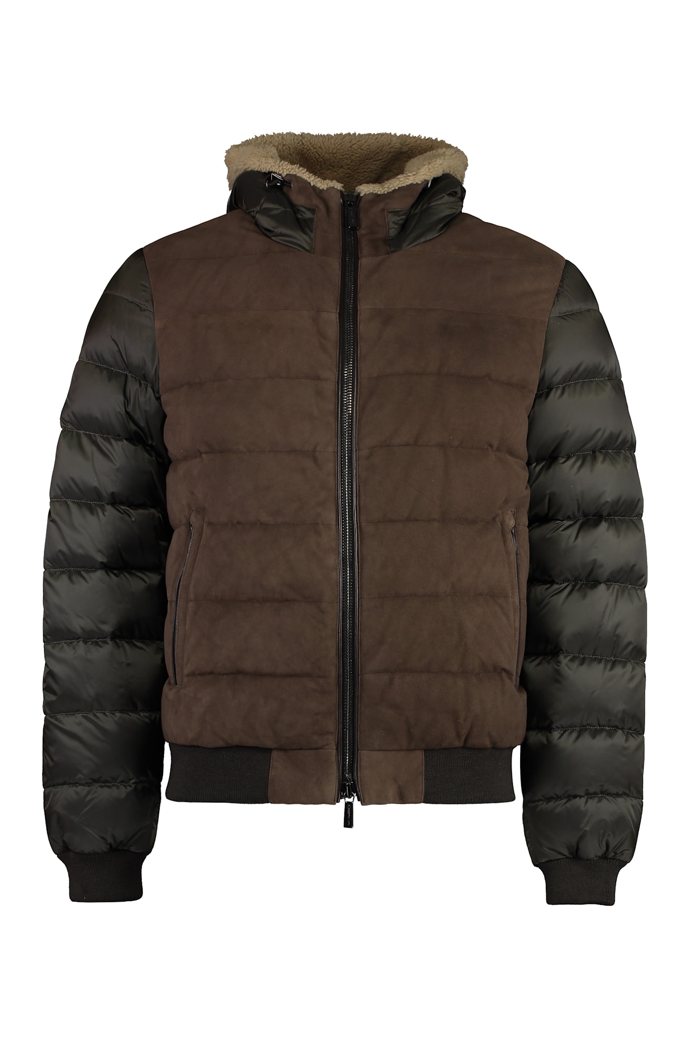 Moorer Peter Hooded Down Jacket In Brown