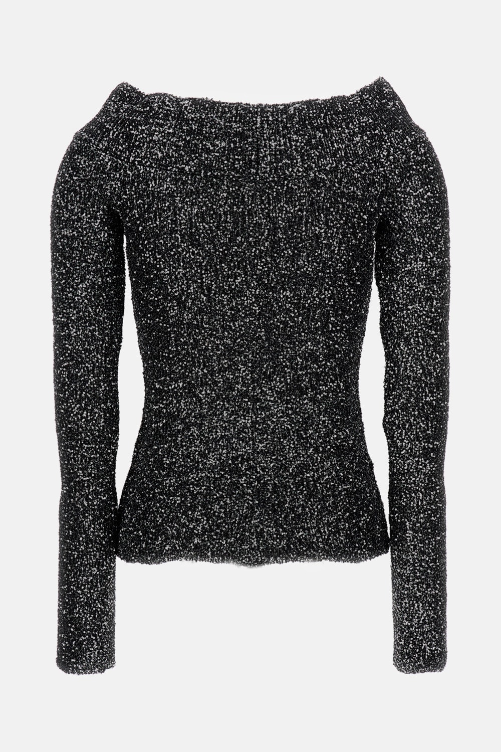 Stella Mccartney Long-sleeve Sparklinh Top With Sequins In Gray