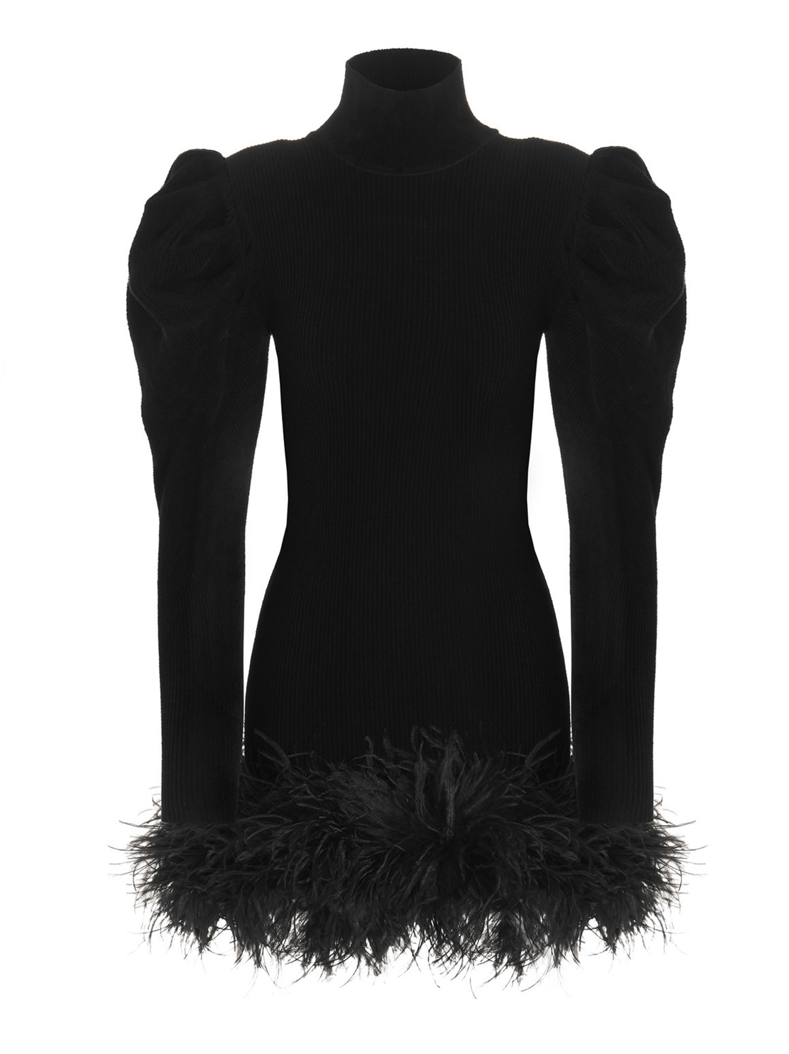 ALEXANDRE VAUTHIER FEATHER RIBBED DRESS