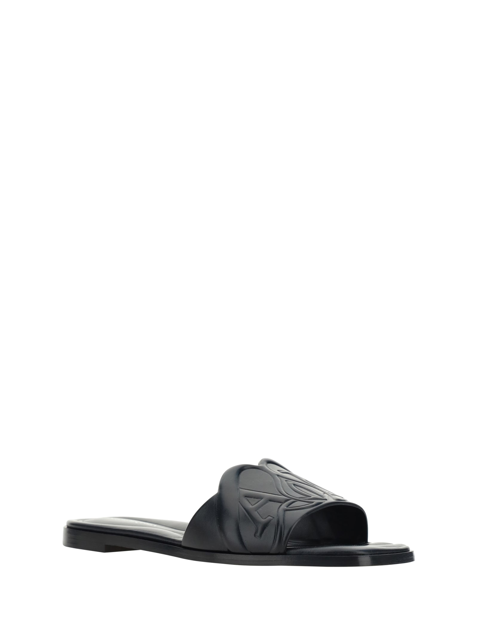 Shop Alexander Mcqueen The Seal Sandals In Black