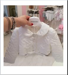 Monnalisa White Down Jacket For Baby Girl