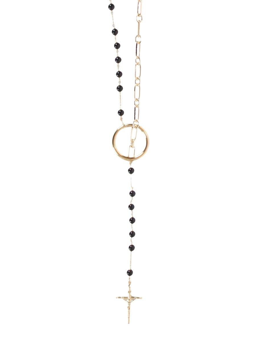 Shop Dolce & Gabbana Cross Rosary Necklace In Oro