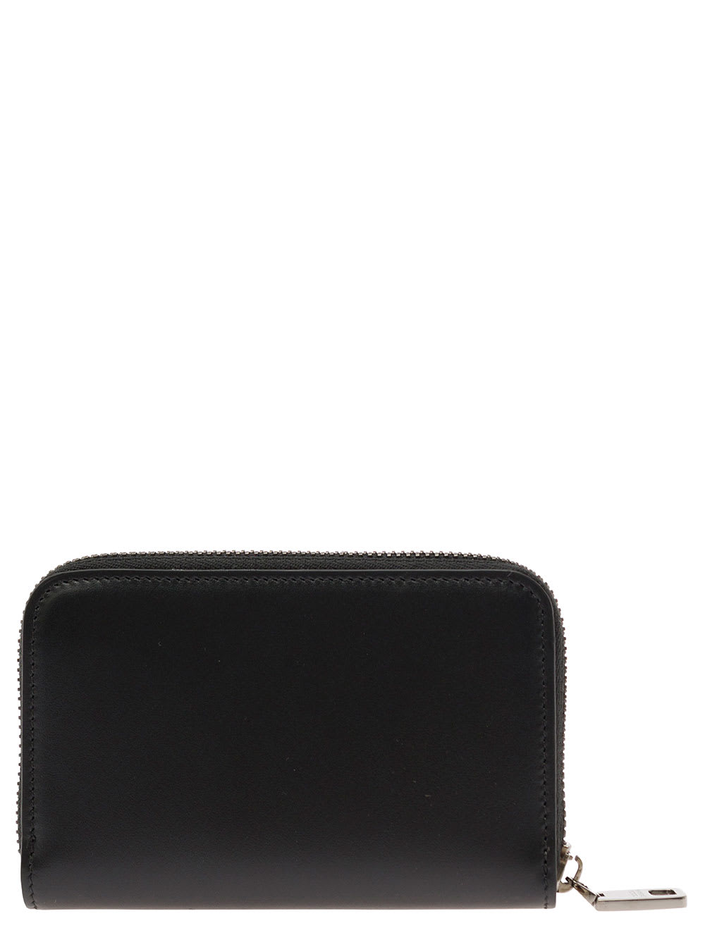 Shop Dolce & Gabbana Black Card-holder With Zip And Logo Print In Leather Man