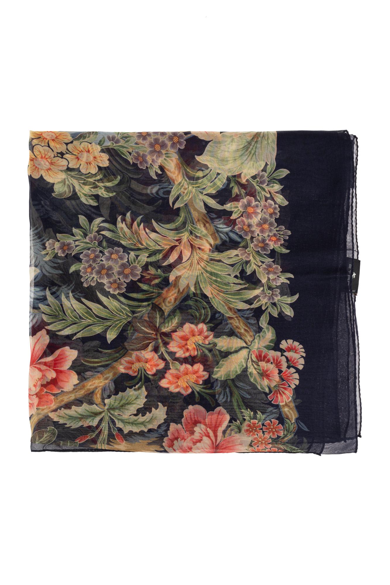 Shop Etro Silk Scarf In Blue