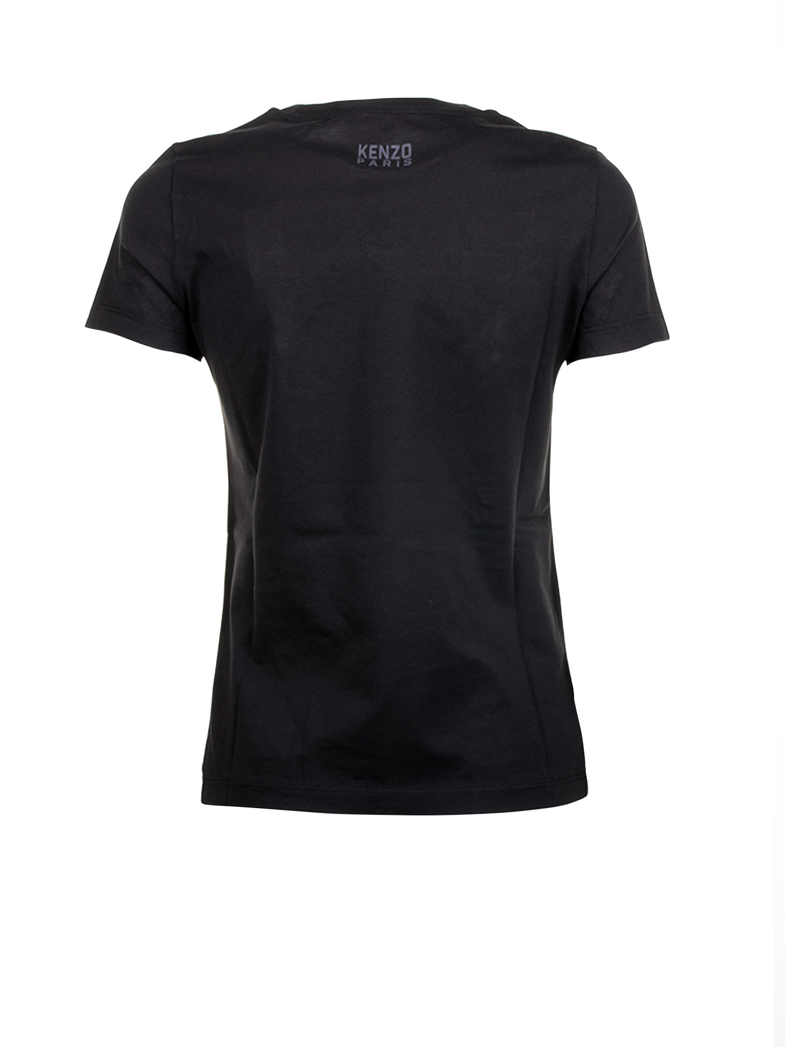 Kenzo 'boke Flower 2,0' Black Crewneck T-shirt With Logo Patch On The Front And Logo Lettering On The Rear In Black