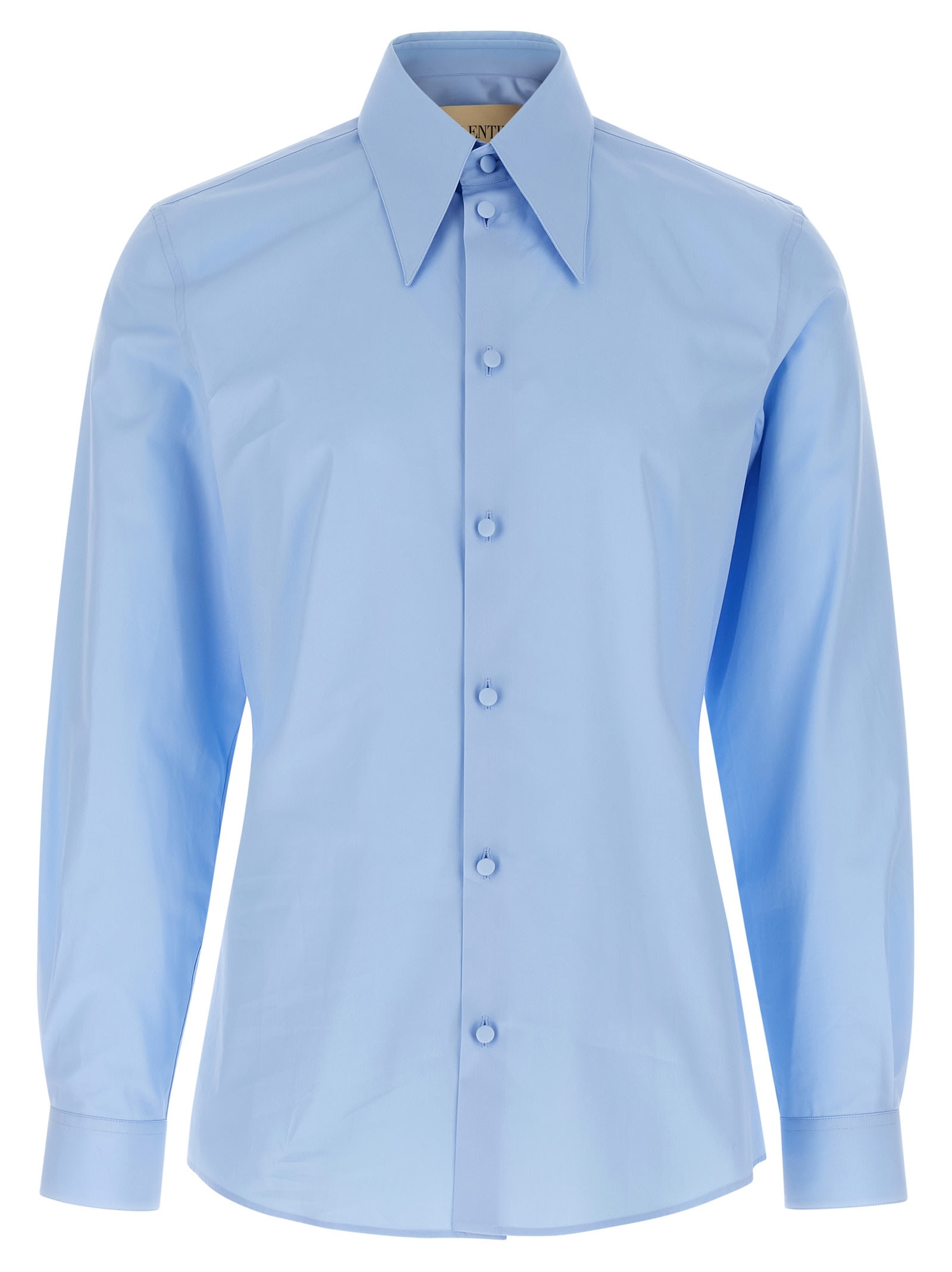 Valentino Garavani Cotton Shirt Shirt And Blouse Light Blue In Blue