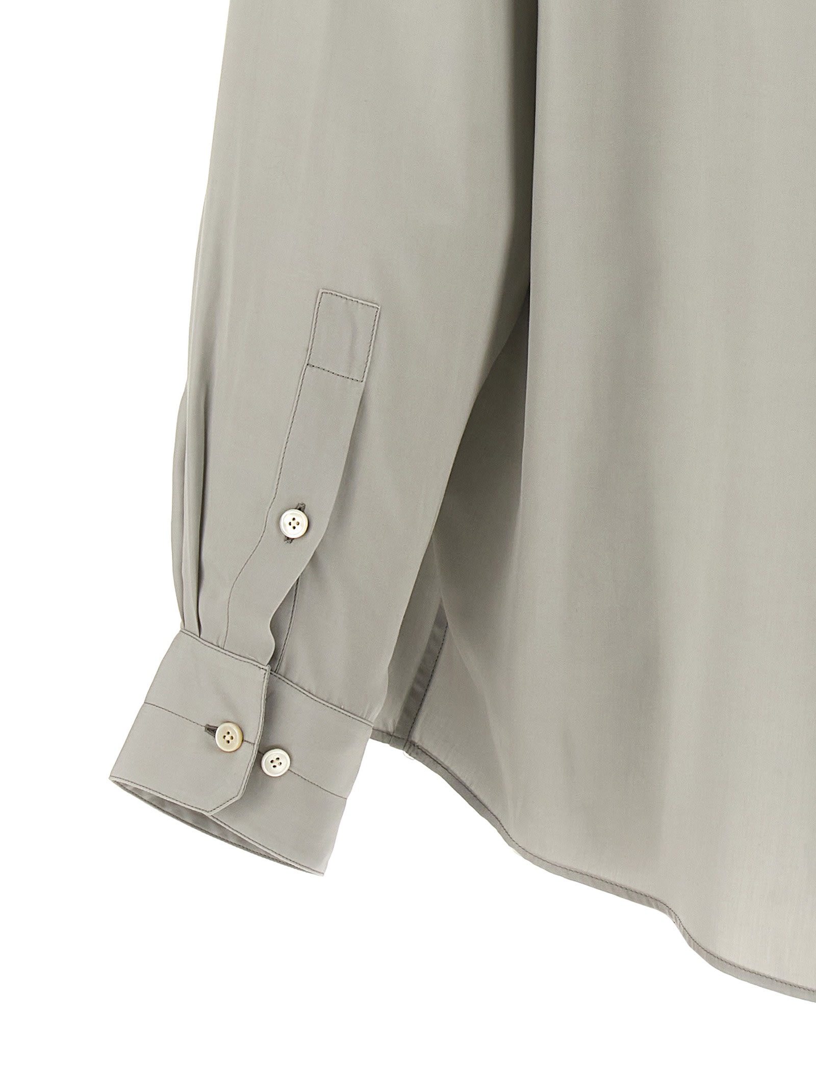 Shop Lemaire Double Pocket Shirt In Gray