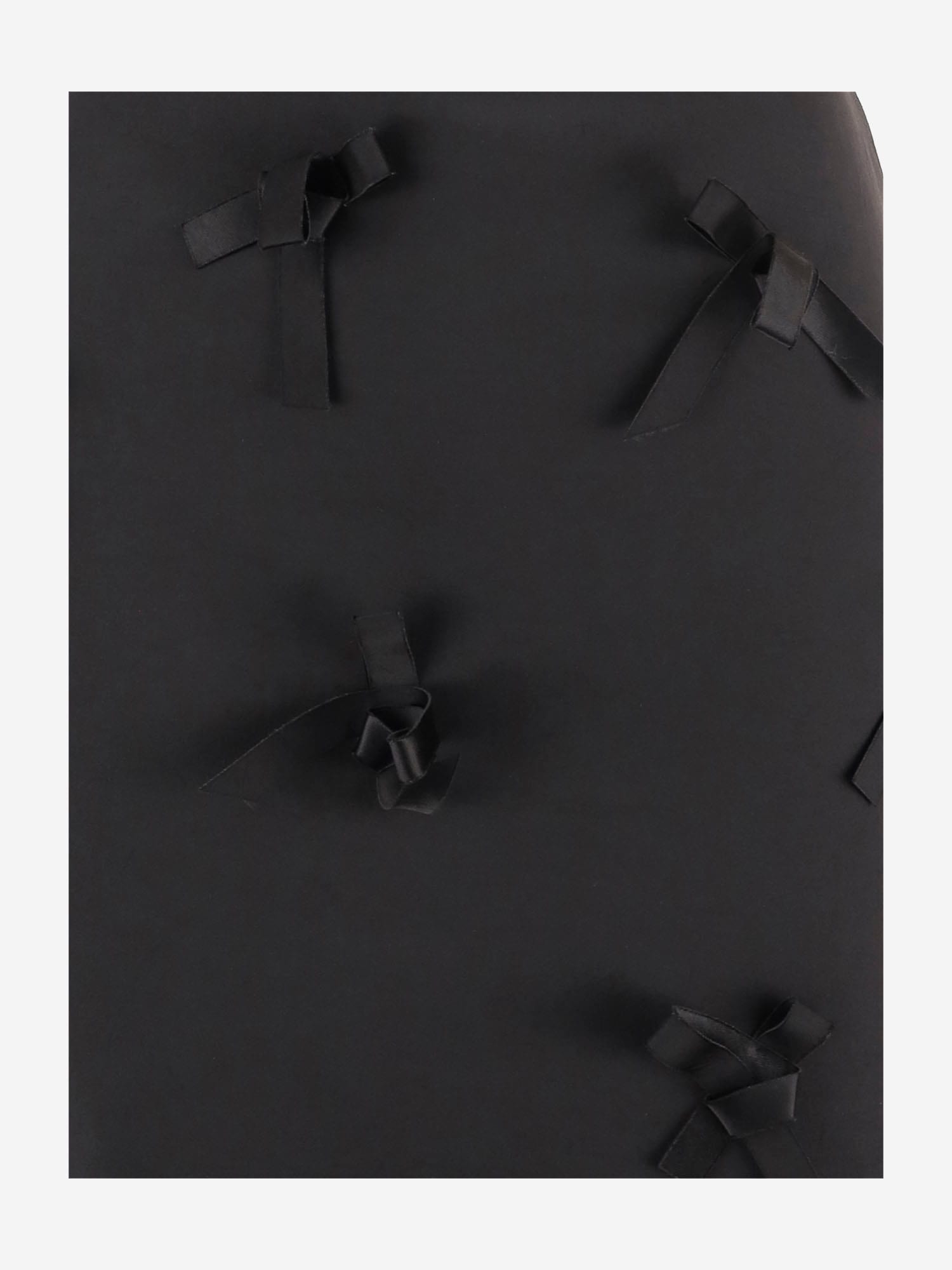 Jil Sander Satin Skirt With Embroidered Bows In Black