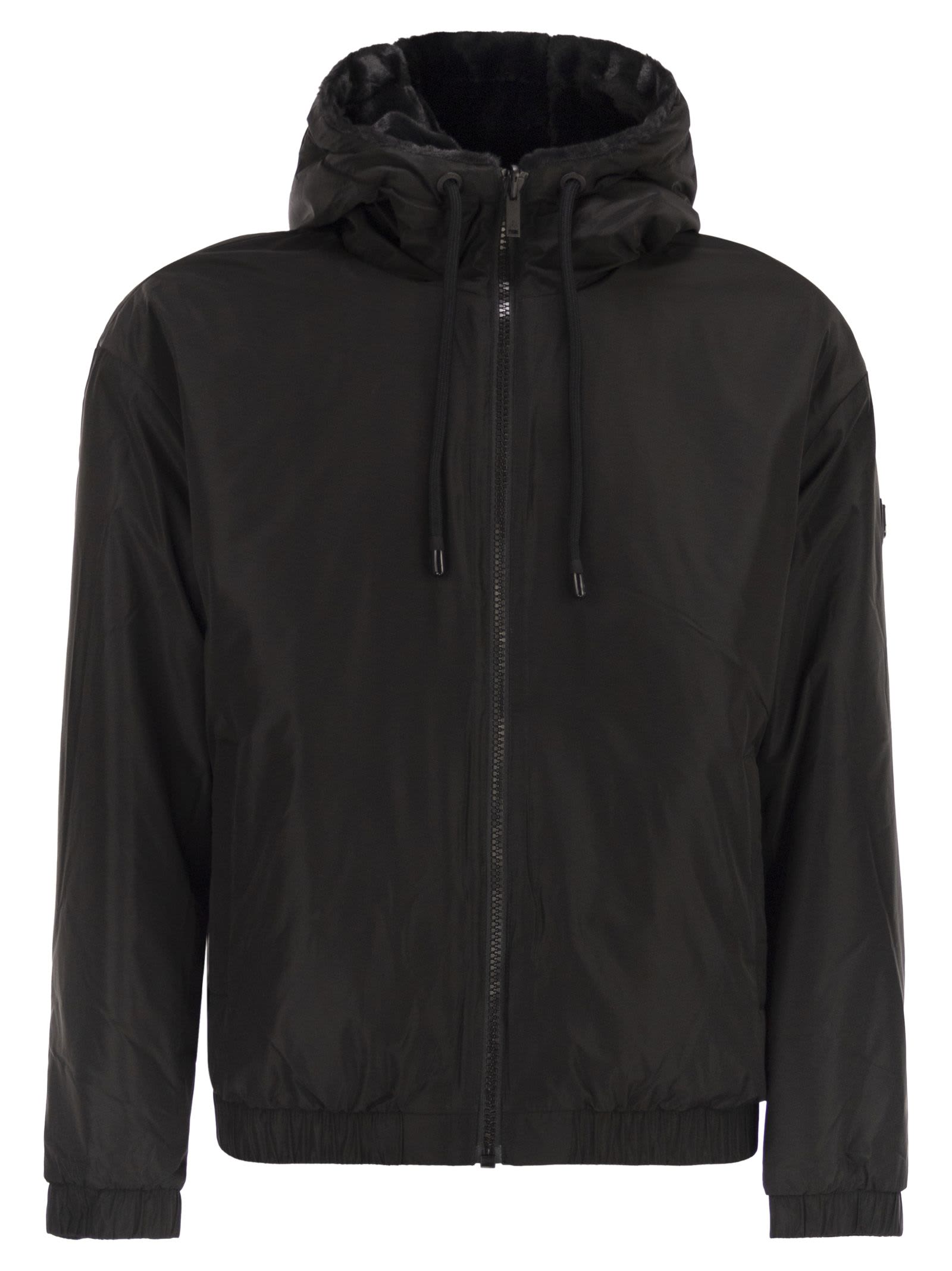 Moose Knuckles Borden Bunny - Reversible Jacket With Hood In Black