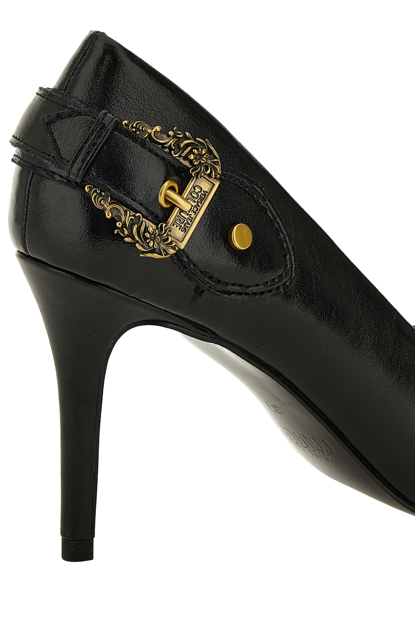 Versace Jeans Couture Scarlett Buckle-detail Pointed-toe Pumps In Black