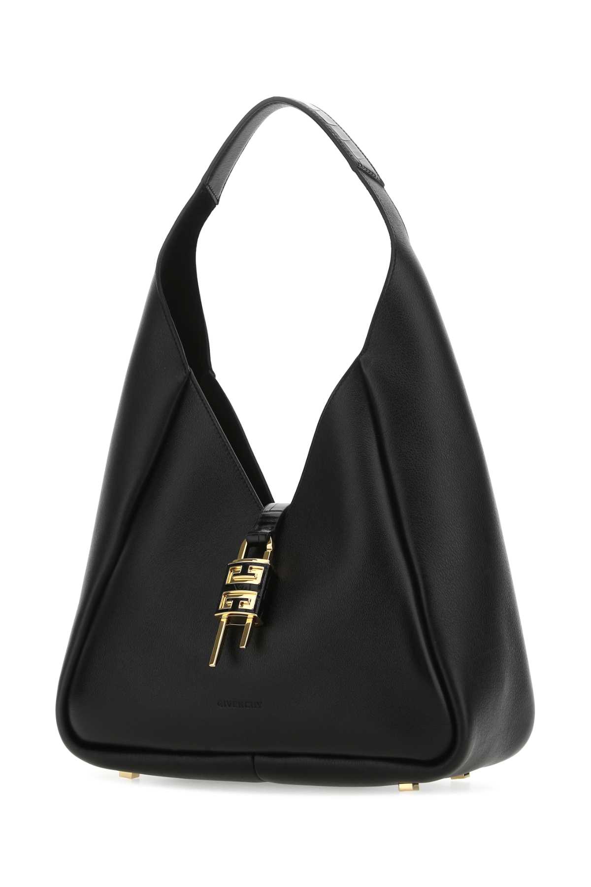 Shop Givenchy Black Leather Medium G-hobo Handbag In 001