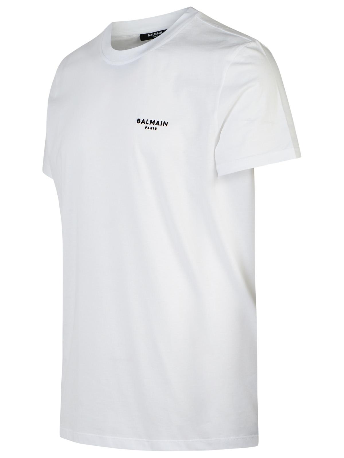 Shop Balmain White Cotton T-shirt