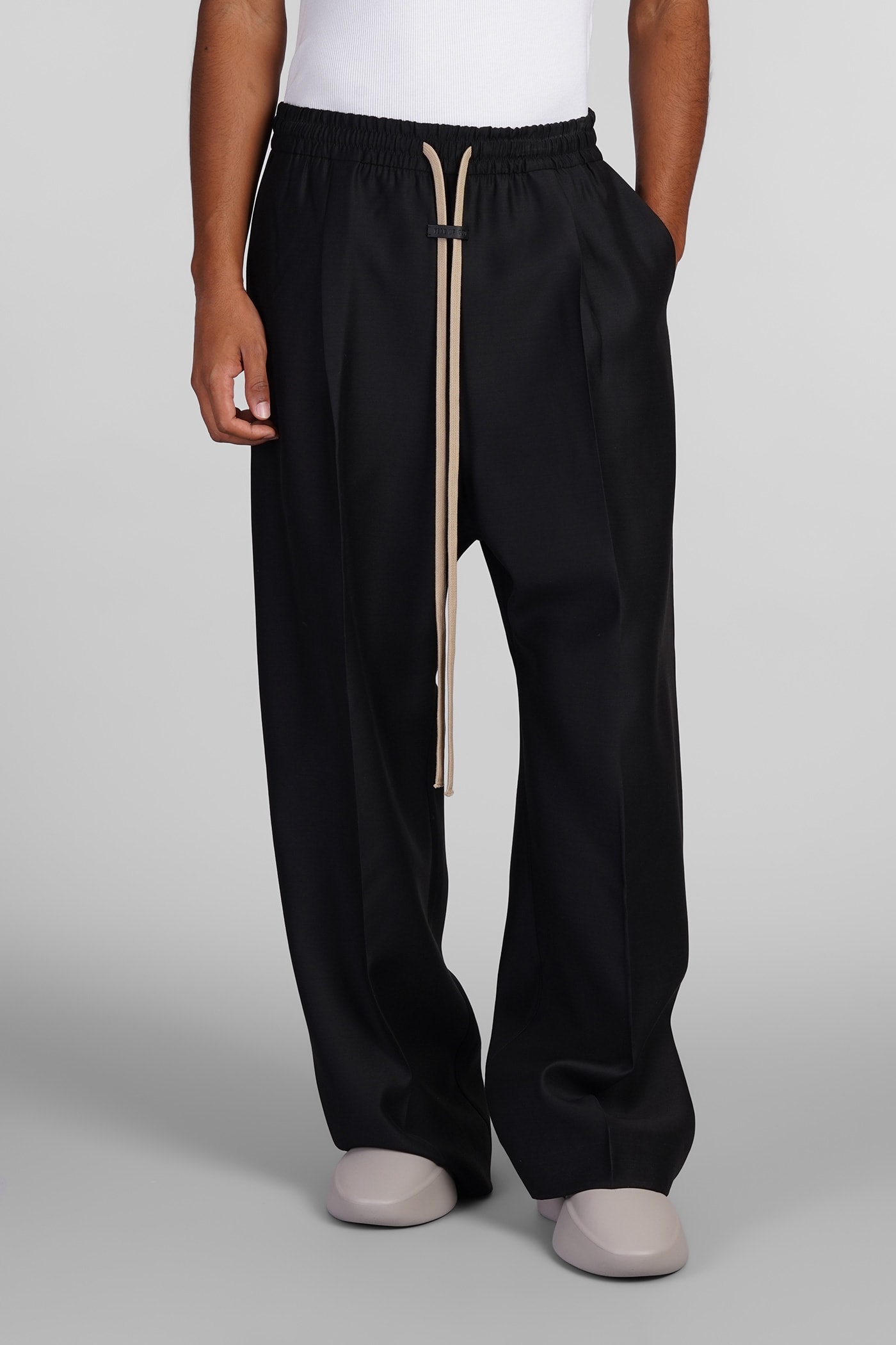 Shop Fear Of God Pants In Black Wool