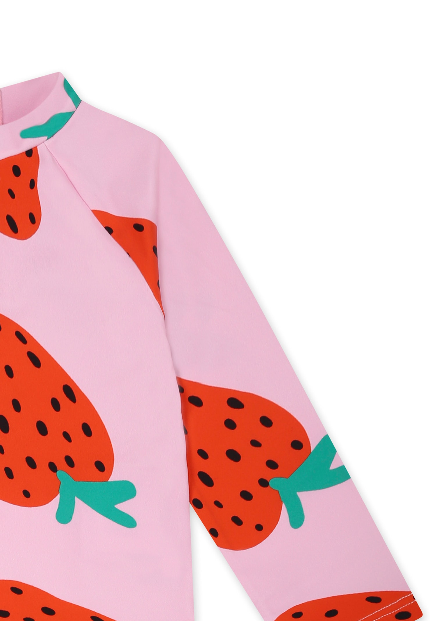 Stella Mccartney Pink Bikini For Baby Girl With Strawberries In Pink