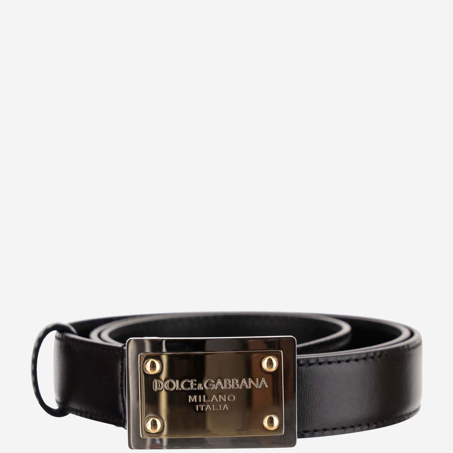 Dolce & Gabbana Leather Belt With Logo