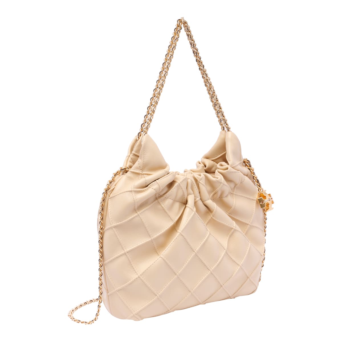 Tory Burch Mini Fleming Hobo Bag In Beige
