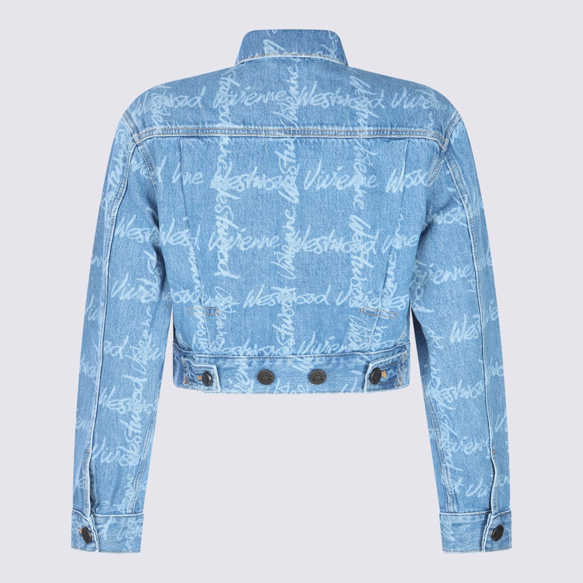 Vivienne Westwood Cropped Indigo Blue Jacket With Flap Pockets In Blue