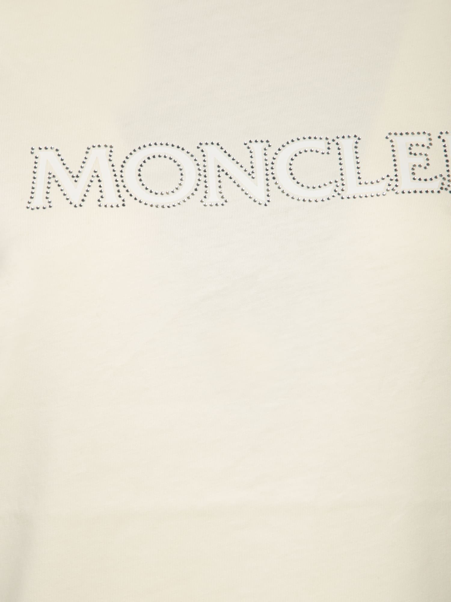 Shop Moncler Logo White Cotton T-shirt