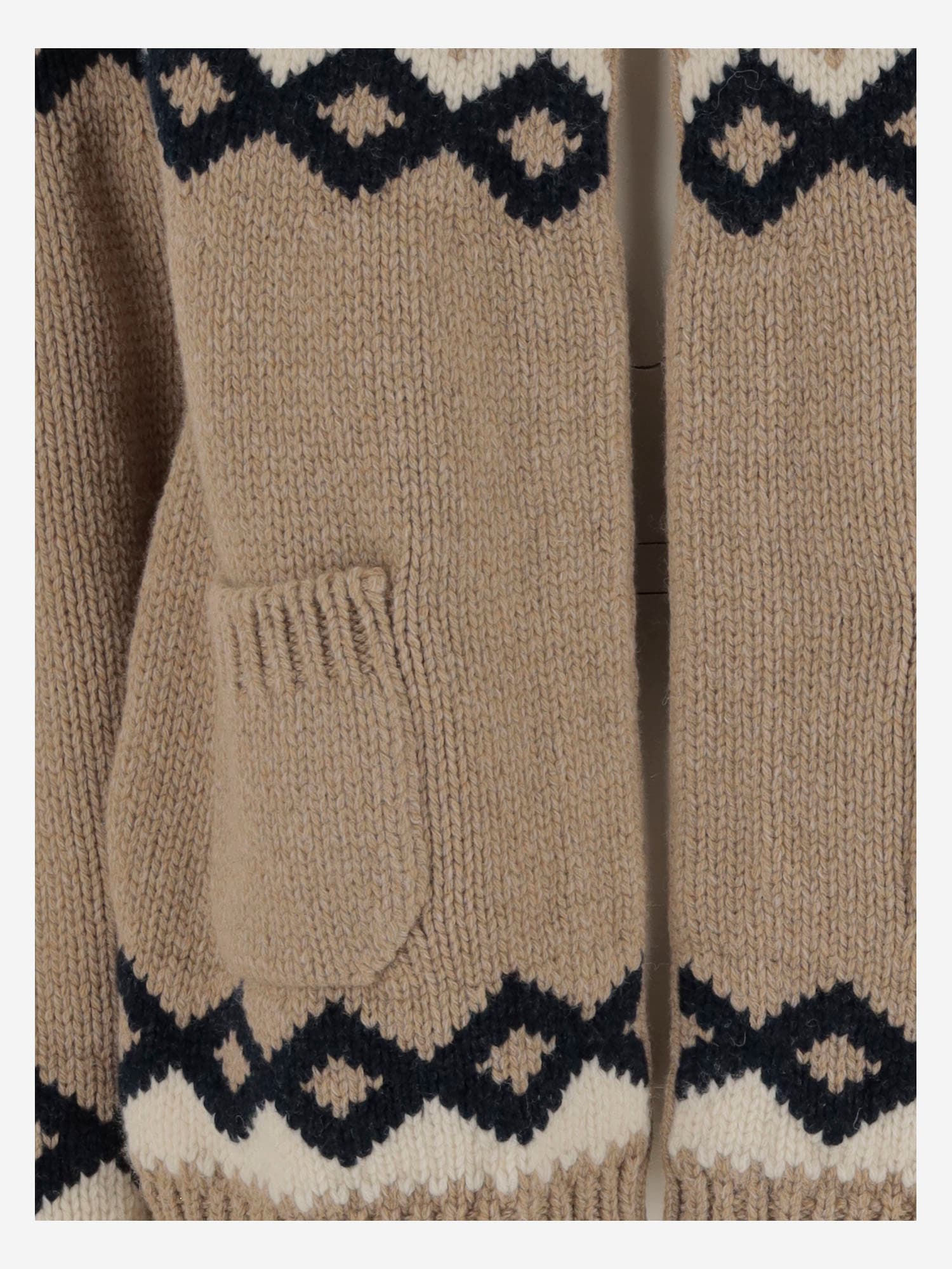 Shop N°21 Fair Isle Wool Cardigan With Geometric Pattern In Red