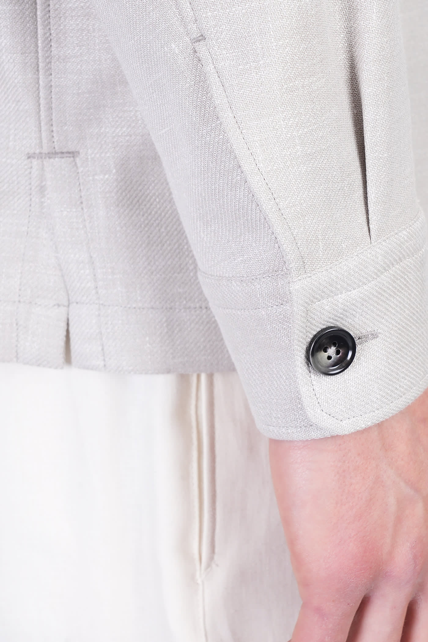 Shop Zegna Casual Jacket In Beige Linen