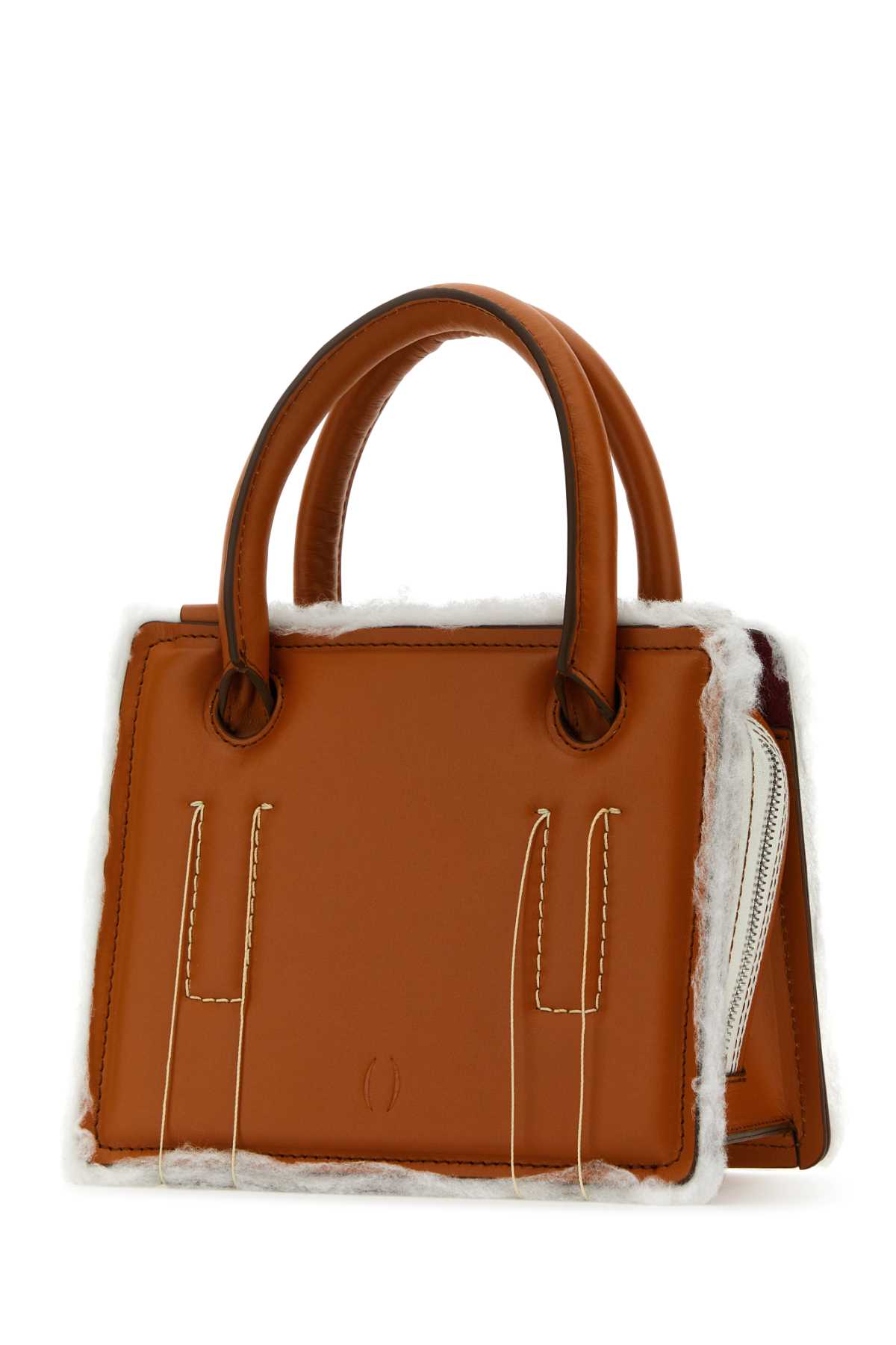 Shop Dentro Caramel Leather Mini Otto Handbag In Brown