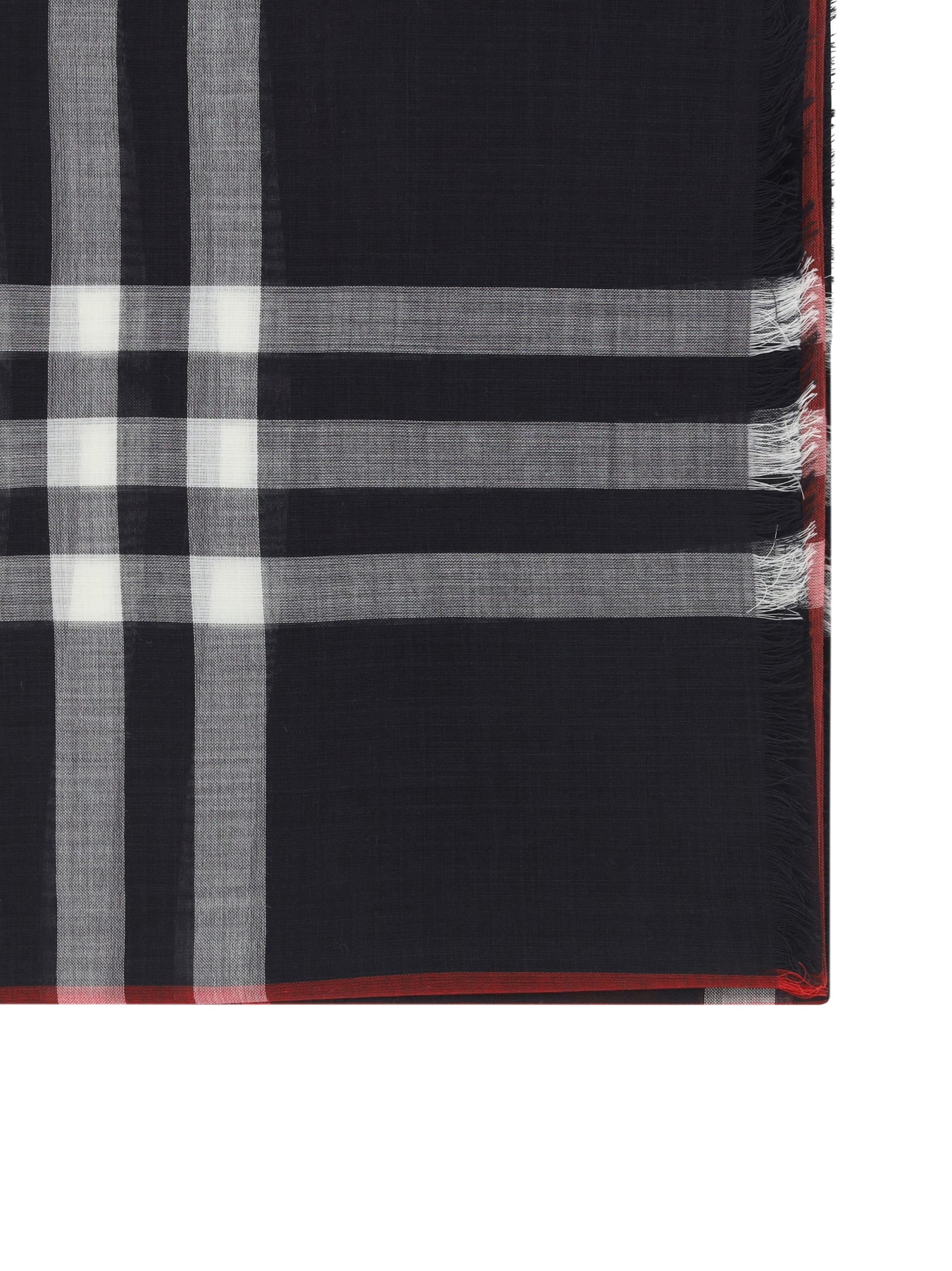 Shop Burberry Scarf In Navy
