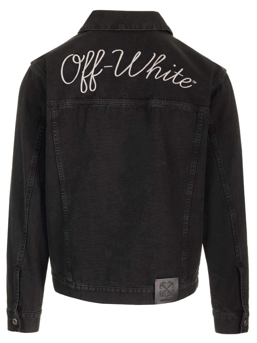Shop Off-white Signature Denim Jacket In Black
