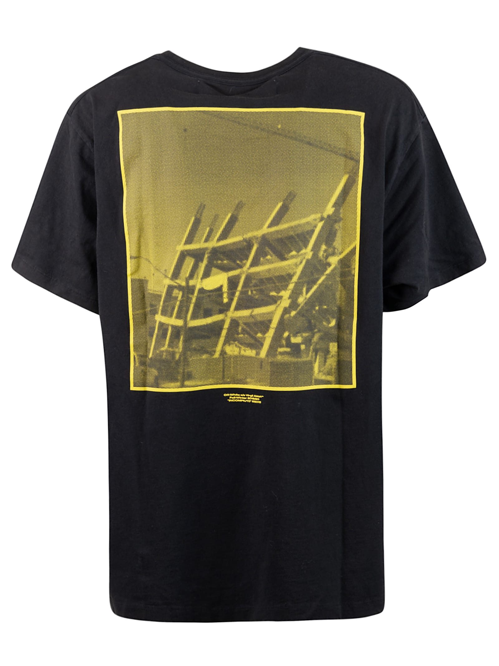 Off White Off White Back Photo Print T Shirt Black Yellow