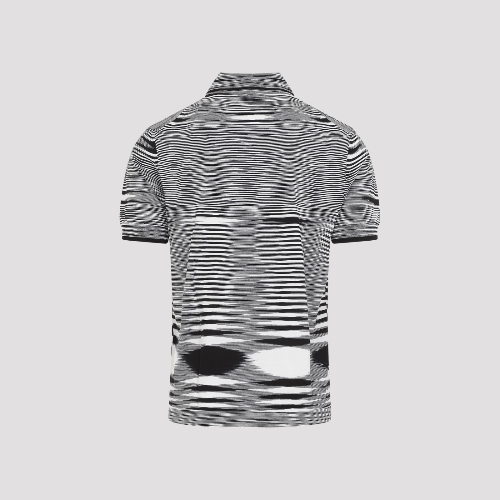 Shop Missoni Ss Polo In Space Dye Black White