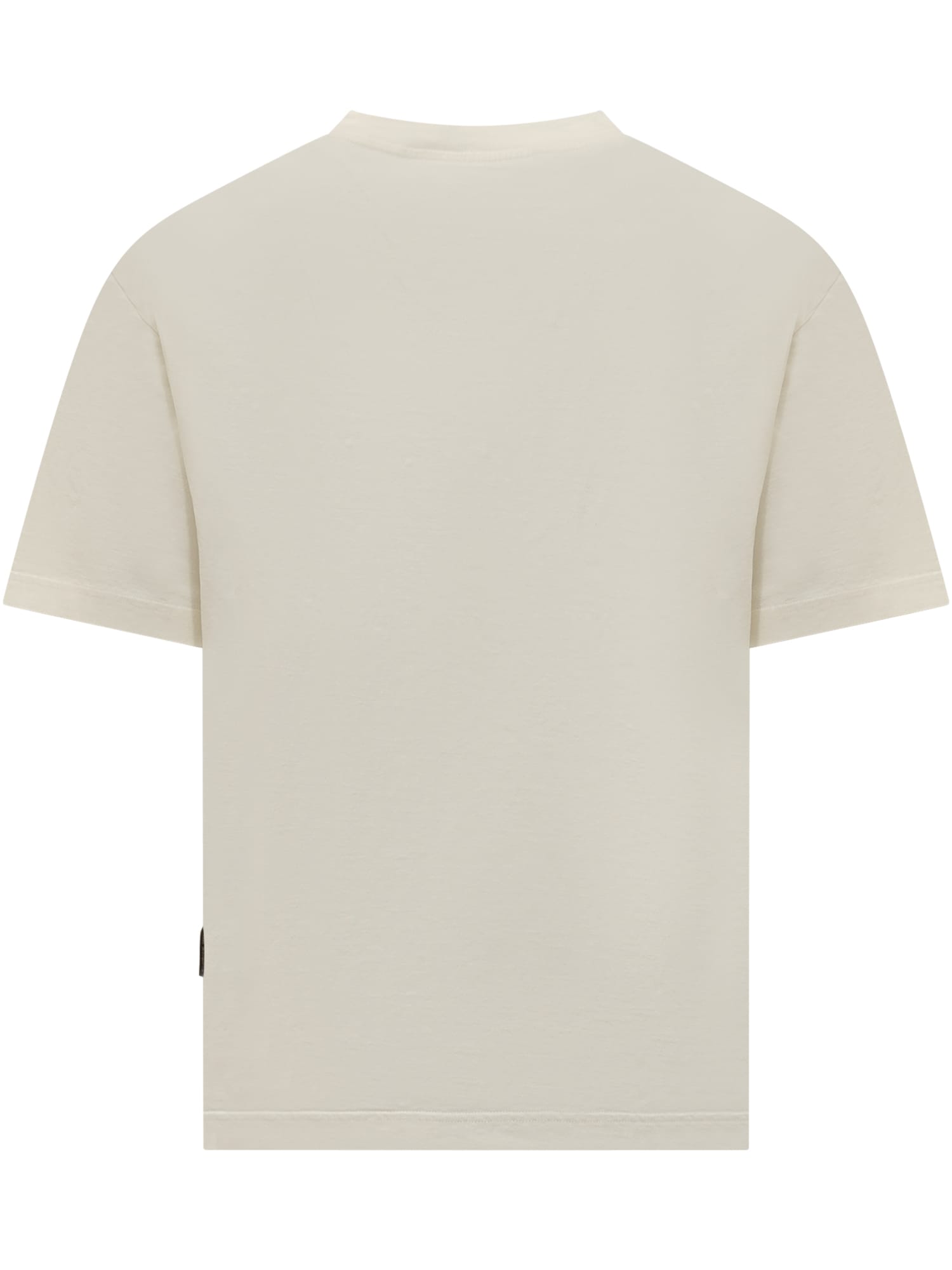 Palm Angels T-shirt With Studded Monogram In Off White