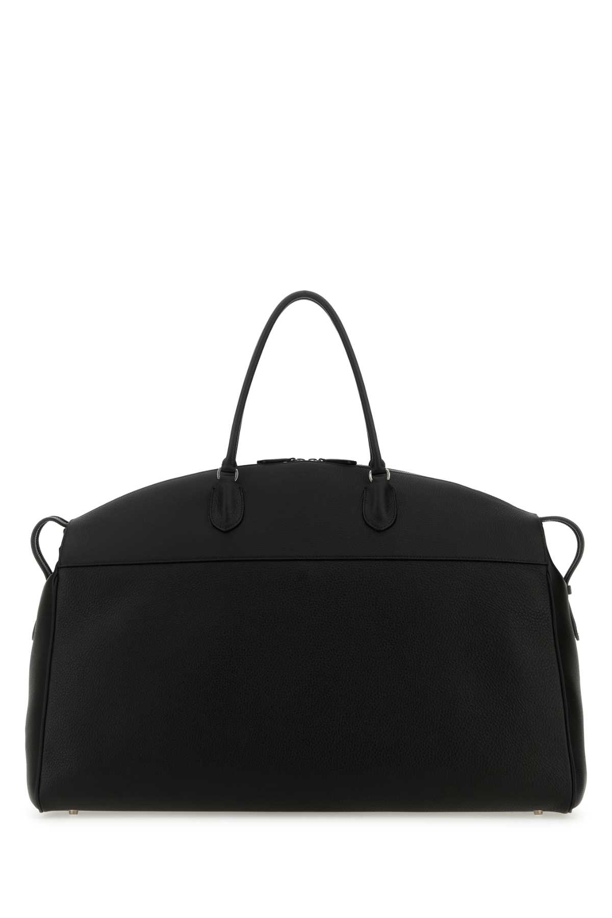 Black Leather George Travel Bag