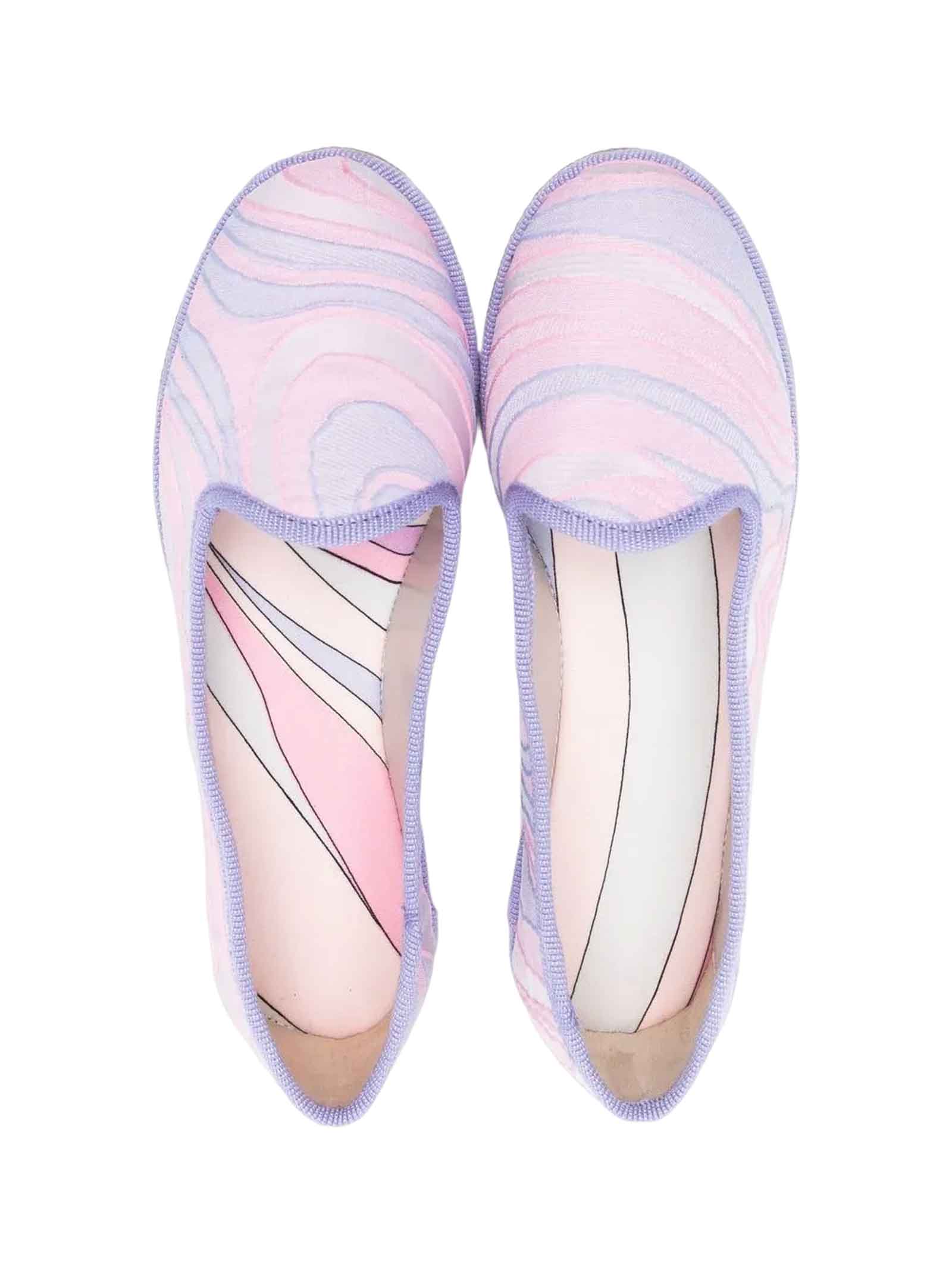 Shop Emilio Pucci Pink Shoes Girl In Rosa/multicolor