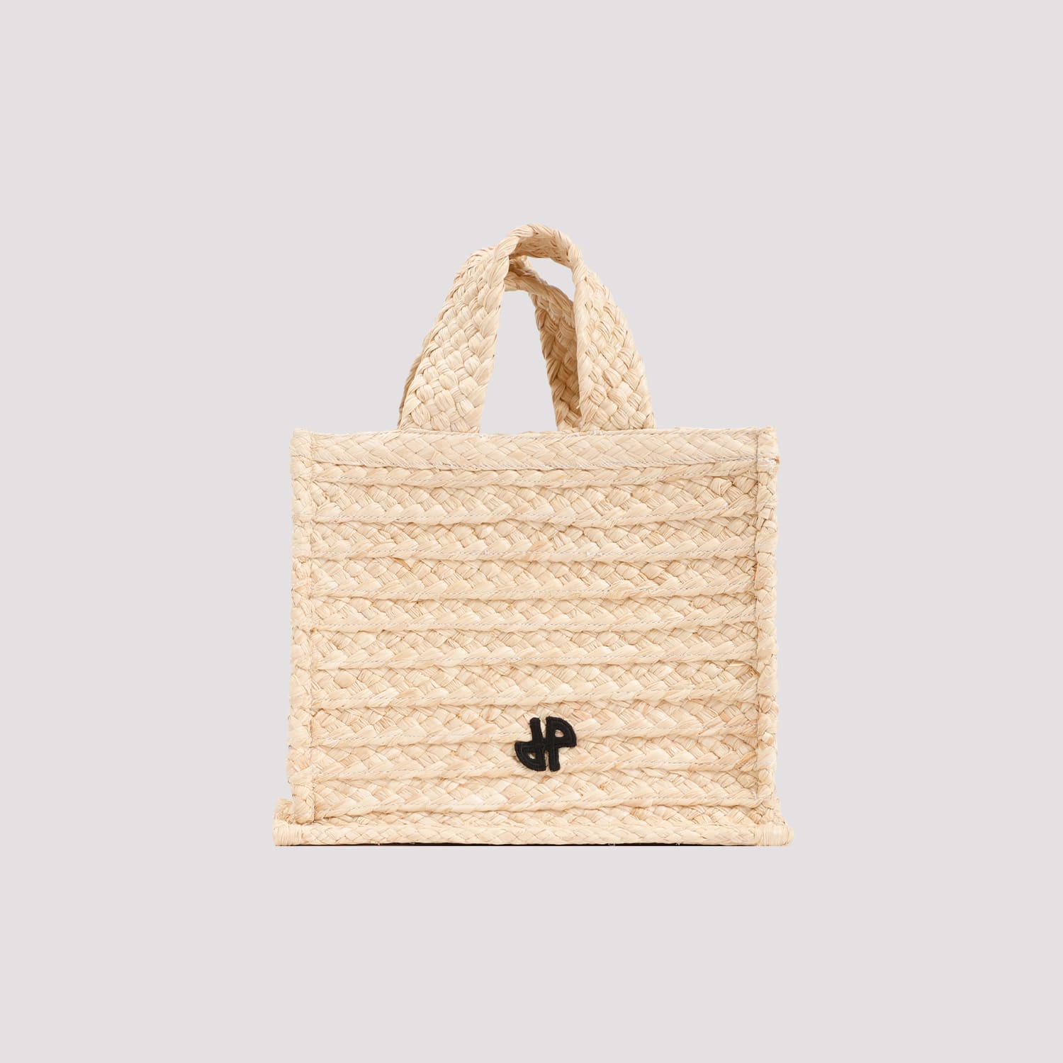 Shop Patou Small Jp Tote In Raffia In V Vanilla