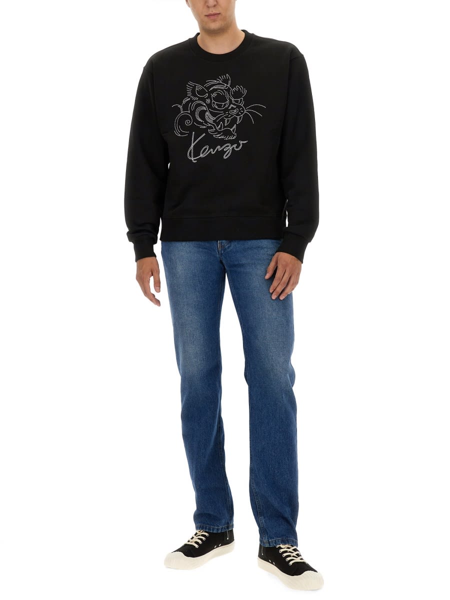 Shop Kenzo Constellation Logo Sweatshirt In Black