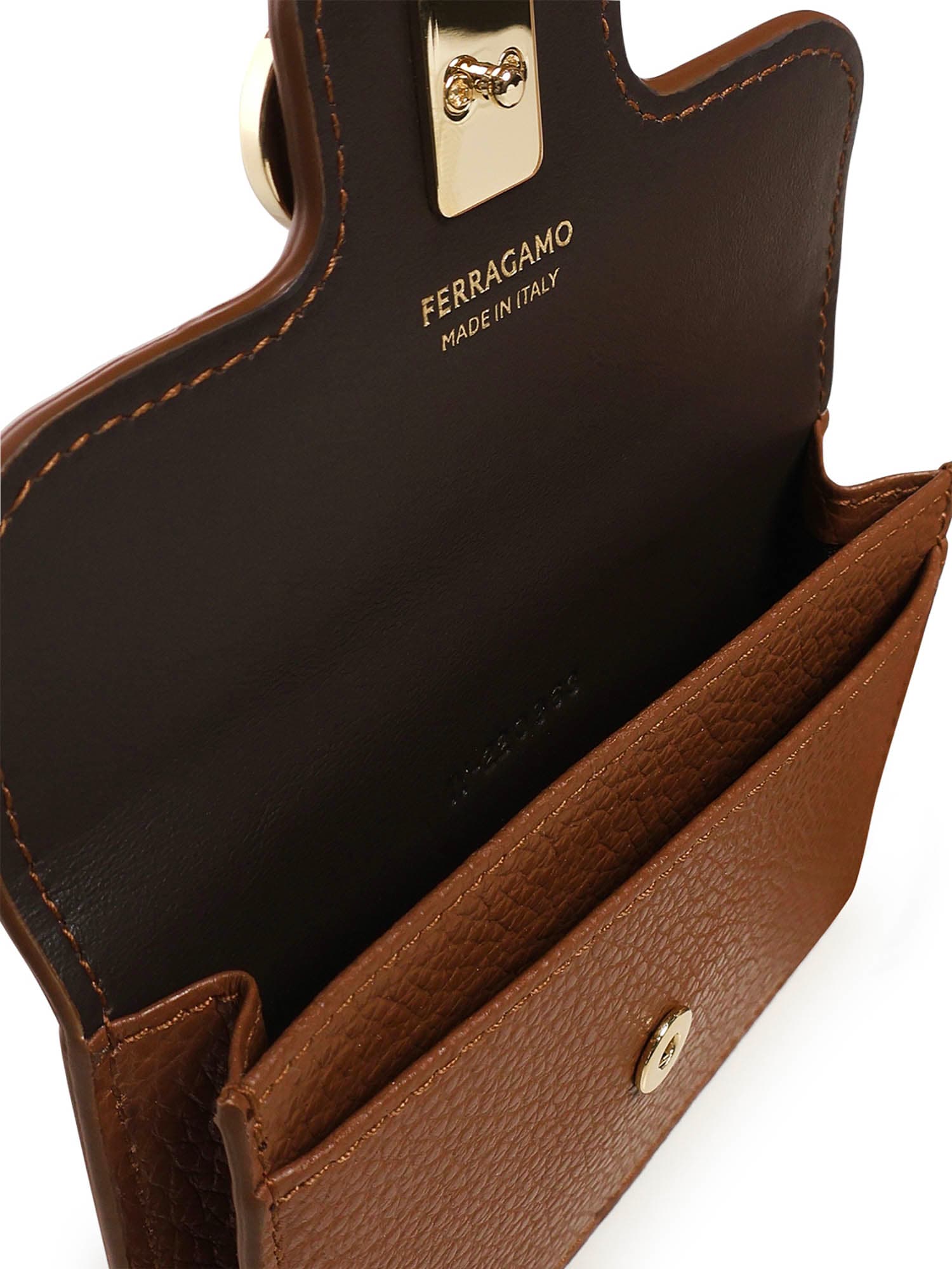 Ferragamo Credit Card Holder In Brown